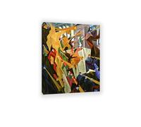 Hau3sh3a Lionel Feininger Cuadro en Lienzo trompetistas Impresos en Lienzo Poster Arte Abstracto ReproduccióN Cuadros Famosos Decoracion Salon80x60cm(31x24in) Marco interior