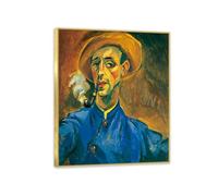 Hau3sh3a Max Pechstein Cuadro sobre Lienzo Autorretrato famosas pinturas al óleo reproducción de flores sobre lienzo Cuadros Decoración Salón35x30cm(14x12in) Marco dorado