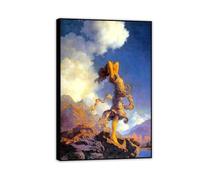 Hau3sh3a Maxfield parrish éxtasis realismo obra de arte romántico mujer retrato pared arte renacentista estampados de fantasía pintura paisajista de impresión fría 60x40cm(24x16in) enmarcado negro