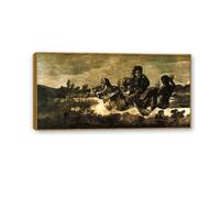 Hau3sh3a Reproducción de pinturas famosas de Francisco Goya en lienzo Átropos Impresión en Lienzo cuadros decoracion Dormitorio oficina baño 60x30cm(24x12in) Marco de teca