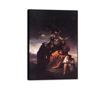 Hau3sh3a Reproducción de pinturas famosas de Francisco Goya en lienzo Conjuro Impresión en Lienzo cuadros decoracion Dormitorio oficina baño 55x40cm(22x16in) Marco negro