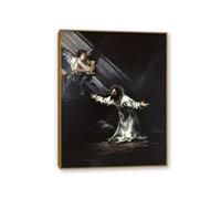 Hau3sh3a Reproducción de pinturas famosas de Francisco Goya en lienzo Cristo en el Monte de los Olivos Impresión en Lienzo cuadros decoracion Dormitorio oficina baño 40x30cm(16x12in) Marco de teca