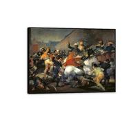 Hau3sh3a Reproducción de pinturas famosas de Francisco Goya en lienzo El dos de mayo de 1808 Impresión en Lienzo cuadros decoracion Dormitorio oficina baño 90x70cm(36x28in) Marco negro