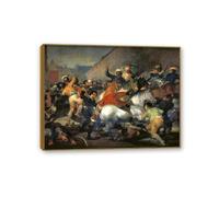 Hau3sh3a Reproducción de pinturas famosas de Francisco Goya en lienzo El dos de mayo de 1808 Impresión en Lienzo cuadros decoracion Dormitorio oficina baño 90x70cm(36x28in) Marco de teca