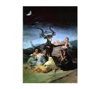 Hau3sh3a Reproducción de pinturas famosas de Francisco Goya en lienzo El sábado de las brujas Pinturas en lienzo cuadros decoracion Dormitorio oficina baño 42x30cm(17x12in) poster