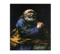 Hau3sh3a Reproducción de pinturas famosas de Francisco Goya en lienzo El San Pedro arrepentido Pinturas en lienzo cuadros decoracion Dormitorio oficina baño 70x60cm(28x24in) poster