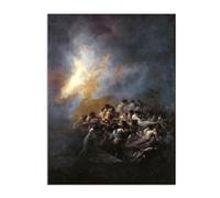 Hau3sh3a Reproducción de pinturas famosas de Francisco Goya en lienzo fuego en la noche Pinturas en lienzo cuadros decoracion Dormitorio oficina baño 80x60cm(32x24in) poster