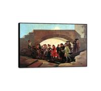 Hau3sh3a Reproducción de pinturas famosas de Francisco Goya en lienzo La boda Impresión en Lienzo cuadros decoracion Dormitorio oficina baño 45x30cm(18x12in) Marco negro