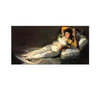 Hau3sh3a Reproducción de pinturas famosas de Francisco Goya en lienzo La maja vestida Pinturas en lienzo cuadros decoracion Dormitorio oficina baño 140x70cm(56x28in) poster