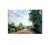 Hau3sh3a Reproducciones de Pinturas al óleo Jean-Baptiste-Camille Corot El camino a Sèvres cuadros pinturas famosas Paisajes poster Decoración de Pared para Salón Dormitorio 85x60cm Poster