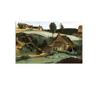 Hau3sh3a Reproducciones de Pinturas al óleo Jean-Baptiste-Camille Corot Morvan el pequeño molino cuadros pinturas famosas Paisajes poster Decoración de Pared para Salón Dormitorio 70x110cm Sin marco