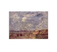 Hau3sh3a Reproducciones de Pinturas al óleo Jean-Baptiste-Camille Corot Tiempo tormentoso en el Paso cuadros pinturas famosas Paisajes poster Decoración de Pared para Salón Dormitorio 42x30cm Poster