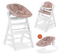 hauck Alpha Plus Newborn Set Trona Evolutiva Recién Nacidos con Hamaca Cojín y Arnés - Silla Alta de Madera para Bebés desde el Nacimiento - Tronas Primeras Comidas para Niños