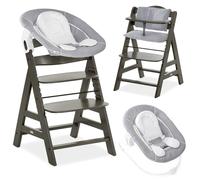 hauck Alpha Plus Newborn Set Trona Evolutiva Recién Nacidos con Hamaca Cojín y Arnés - Silla Alta de Madera para Bebés desde el Nacimiento - Tronas Primeras Comidas para Niños
