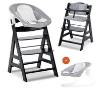 hauck Alpha Plus Newborn Set Trona Evolutiva Recién Nacidos con Hamaca Cojín y Arnés - Silla Alta de Madera para Bebés desde el Nacimiento - Tronas Primeras Comidas para Niños