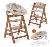 hauck Alpha Plus Newborn Set Trona Evolutiva Recién Nacidos con Hamaca Cojín y Arnés - Silla Alta de Madera para Bebés desde el Nacimiento - Tronas Primeras Comidas para Niños