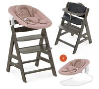 hauck Alpha Plus Newborn Set Trona Evolutiva Recién Nacidos con Hamaca Cojín y Arnés - Silla Alta de Madera para Bebés desde el Nacimiento - Tronas Primeras Comidas para Niños