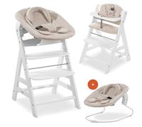 hauck Alpha Plus Newborn Set Trona Evolutiva Recién Nacidos con Hamaca Cojín y Arnés - Silla Alta de Madera para Bebés desde el Nacimiento - Tronas Primeras Comidas para Niños
