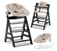 hauck Alpha Plus Newborn Set Trona Evolutiva Recién Nacidos con Hamaca Cojín y Arnés - Silla Alta de Madera para Bebés desde el Nacimiento - Tronas Primeras Comidas para Niños