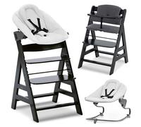 hauck Alpha Plus Premium Set de Trona Evolutiva Bebé con Hamaca Reclinable para Recién Nacidos y Cojín de Algodón - Sillas Tronas Madera con Arnés de 5 Puntos