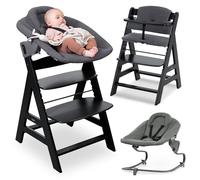 hauck Alpha Plus Premium Set de Trona Evolutiva Bebé con Hamaca Reclinable para Recién Nacidos y Cojín de Algodón | Sillas Tronas Madera con Arnés de 5 Puntos