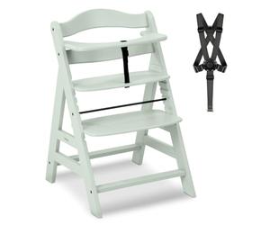 hauck Alpha Plus Trona Evolutiva Madera de Haya Certificada FSC® | Sillas Tronas para Bebé desde 6 Meses hasta 90 kg - Incluye Arnés de 5 Puntos y Barra Protectora - Menta