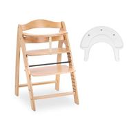 hauck Arketa N Play Trona de Bebé de Madera FSC®, Haya | Altura Ajustable 13 Posiciones, Incluye Bandeja Play Tray, Cinturón y Barra Delantera, Desde 6 Meses hasta 130 kg