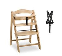 hauck Arketa Trona Evolutiva Bebé de Roble | Tronas de Madera Certificada FSC® | Silla Alta desde 6 Meses - Ajustable con Barra de seguridad - Cinturón y Arnés de 5 Puntos