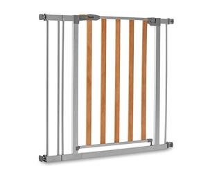 Hauck Barrera de Seguridad de Niños para Puertas y Escaleras Wood Lock 2 Safety in xtension 9 cm, Sin Agujeros, 84-89 cm, Metal y Madera (597392)