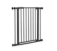 hauck Clear Step 2 Barrera Seguridad Niños Escalera, Puerta Seguridad Bebe sin Agujeros, Valla Seguridad Infantil 75-80 cm, Umbral Ultraplano, Vallas para Perros - Metal/Negro