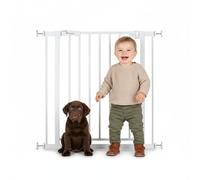 hauck Barrera de Seguridad para Bebés sin Taladrar, sin Extensión, White | Ancho ajustable de 75 a 80 cm mediante tornillos, apertura con una mano, para interior con niños y perros, barrera segura
