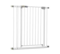 hauck Barrera Seguridad Niños para Puertas y Escaleras Open N Stop Safety incl. Extension 9 cm - Barandilla Escalera Niños sin Agujeros - Vallas Infantiles - Metal 84- 89 cm - Blanco