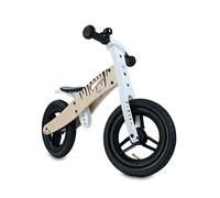 hauck Bicicleta sin Pedales, Bici Madera Certificada FSC®, Correpasillos Bebe a partir de 24 Meses, Sillín Ajustable, Ruedas Neumáticas 12 Pulgadas, Timbre - Blanco