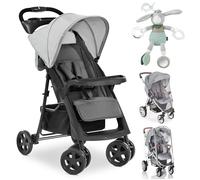 hauck Buggy Shopper Neo II - Cochecito de paseo con una sola mano, respaldo ajustable y protector de lluvia, color gris