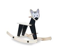 hauck Caballo Balancín de Madera Rock N Swing Desde 18 Meses, Cebra | Base basculante desmontable para uso fijo, asas y reposapiés, entrena el equilibrio, madera certificada FSC®