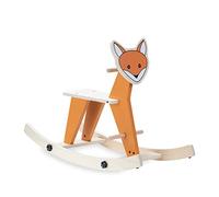 hauck Caballo Balancín de Madera Rock N Swing Desde 18 Meses, Zorro | Base basculante desmontable para uso fijo, asas y reposapiés, entrena el equilibrio, madera certificada FSC®