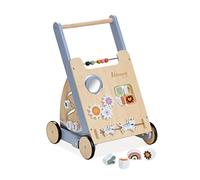 hauck Carrito Andador Bebe, Correpasillos a partir de 12 meses, Andador Madera Certificada FSC®, con Tablero de Actividades Motrices, Sistema de Frenado