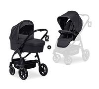 hauck Carrito Bebé 2 en 1 Saturn R Duoset - Capazo desde el Nacimiento - Silla de Paseo 22 kg Reversible y Reclinable - Altura Regulable - Compacto - Cesta Grande -Negro
