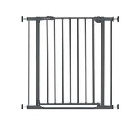 hauck Clear Step 2 Barrera Seguridad Niños Escalera, Puerta Seguridad Bebe sin Agujeros, Valla Seguridad Infantil 75-80 cm, Umbral Ultraplano, Vallas para Perros - Metal/Gris