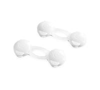hauck Close Me 3 Cierres Seguridad Bebe, para Armarios y Puertas, Bloqueo Cajones Bebe, Seguridad Universal 10 cm, Pestillo sin Agujeros, 2 Unidades, Blanco