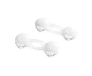 hauck Close Me 3 Cierres Seguridad Bebe, para Armarios y Puertas, Bloqueo Cajones Bebe, Seguridad Universal 10 cm, Pestillo sin Agujeros, 2 Unidades, Blanco