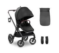 hauck Comfort N Care Carrito desde Nacimiento hasta 22 kg - Carro Bebé Reversible y Reclinable - Capota XL UPF 50+ - Silla de Paseo con Suspensión - Cubrepiernas y Portavasos - Negro