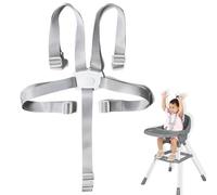 Hauck Correa para trona, 5 puntos, correa para trona Hauck, sistema de retención universal para niños, cinturón de seguridad para cochecito de bebé, silla alta (gris)