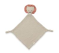 hauck Cuddle N Play Manta de Seguridad Bebe, Trapito de Apego Bebe Muselina de Algodón, Doudou, Animal de Peluche para Recien Nacidos, Lavable a 60° C, 25 x 25 cm - Lion Beige