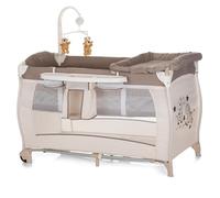 hauck Cuna de Viaje Bebé con Cambiador para Recién Nacido, BabyCenter Zoo | Cuna plegable con 2 alturas, móvil musical, compartimentos, ruedas y bolsa de transporte | Desde el nacimiento hasta 15 kg