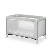 Hauck Dream N Play Plus Dusty Mint - Cuna de Viaje para bebés y niños pequeños con escotilla XL, Bolsa de Viaje, Ligera, Plegable rápida y compacta, 120 cm x 60 cm, Desde el Nacimiento hasta 15 kg