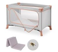 hauck Dream n Play Plus Set de Cuna de Viaje Bebe con Colchon y Mosquitera | Parque Infantil Desde el Nacimiento con Bolsa - 120x60 cm - Dusty Cork