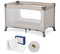 hauck Dream N Play Set Cuna de Viaje para Bebé con Colchón y Mosquitera - Parque Plegable Portátil para Recién Nacido o Niño - Cama Auxiliar con Bolsa de Transporte - Beige