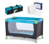 hauck Dream N Play Set de Cuna de Viaje Bebe con Colchón Alvi Confort 120x60 cm - Parque Infantil Plegable y Portátil con Bolsa de Transporte - Montaje Fácil - Azul
