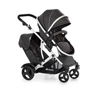hauck Duett 2 Carro Gemelar para Bebés - Silla de Paseo Bebé Doble Reversible - Cochecito Dos Niños - Manillar Ajustable - Protector de Lluvia Incluido - Negro